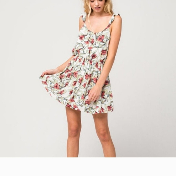 Free People Dear You floral print mini dress large - Picture 5 of 6